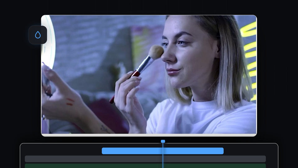Premiere Pro clip with a cool blue Lumetri filter applied in the Program Monitor