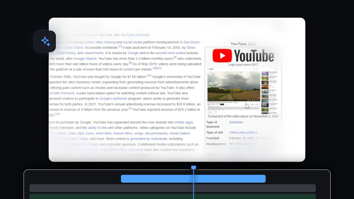 Camera focus effect with a sharp center and blurred edges on a webpage in Premiere Pro