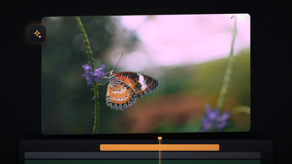 Close-up of a butterfly on a purple flower, the footage used for the eye blinking effect in Premiere Pro