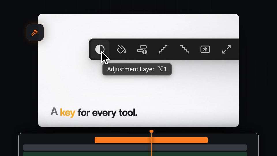 The Mako Adjustment Layer button showing its Option 1 keyboard shortcut in the tooltip