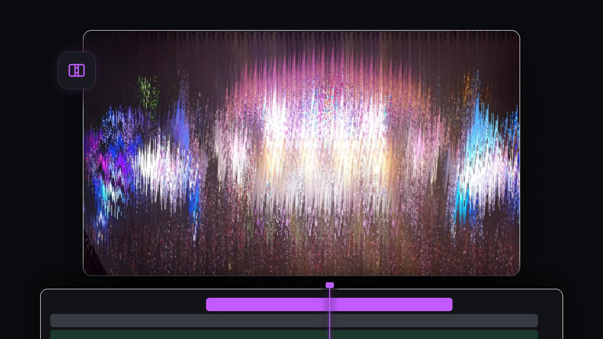 Concert footage torn into bright vertical glitch streaks by the Wave Warp effect in Premiere Pro