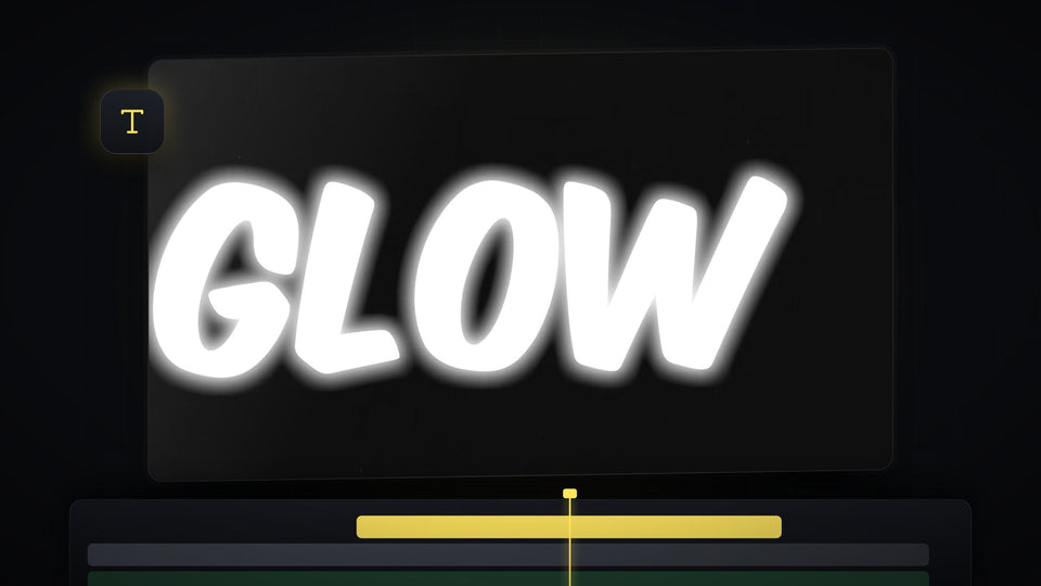 White GLOW text with a soft bright halo on a black background