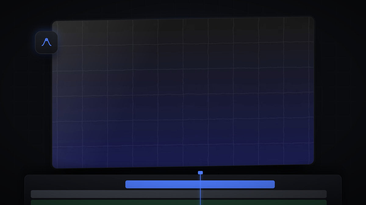 Dark blue gradient background with a faint wobbling grid made in Premiere Pro