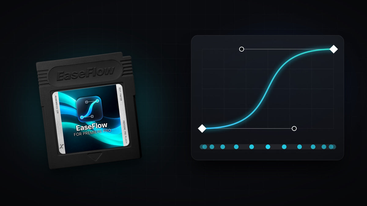 EaseFlow cartridge next to an ease-in-out keyframe curve in a graph editor