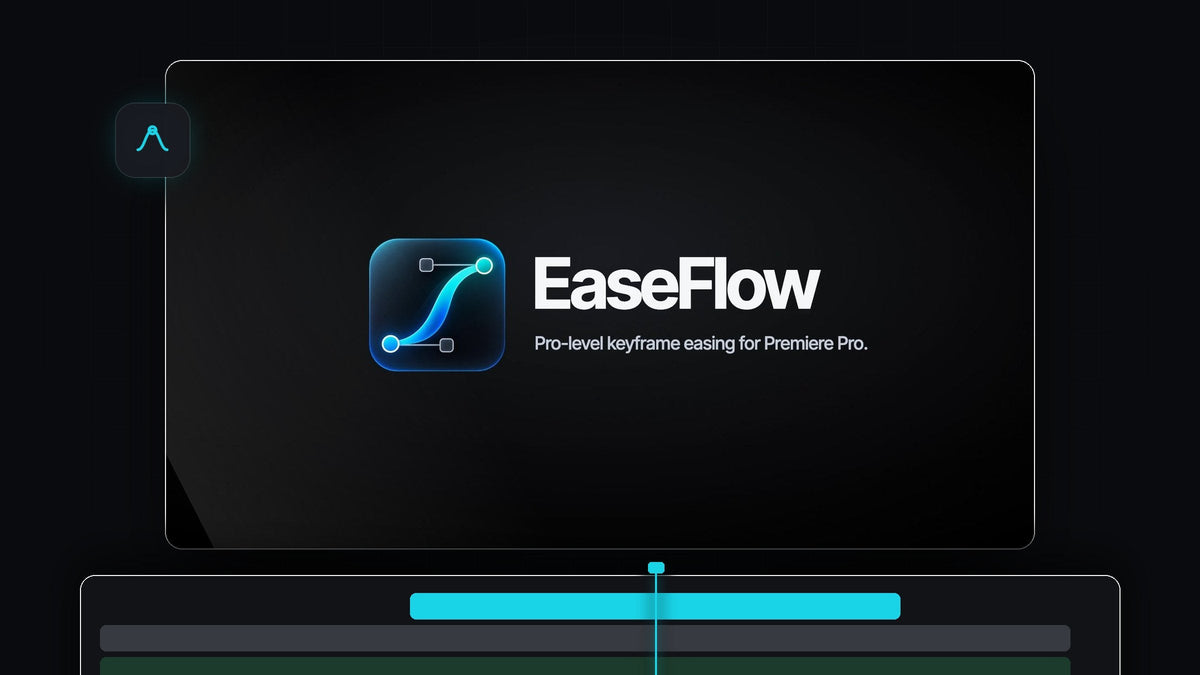 EaseFlow app icon and logo with the tagline Pro-level keyframe easing for Premiere Pro