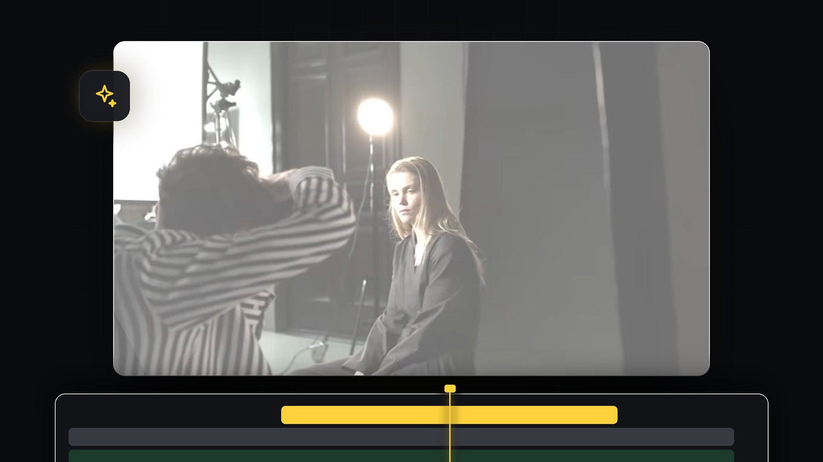 Washed-out bright frame of a photoshoot clip showing the camera flash effect in Premiere Pro