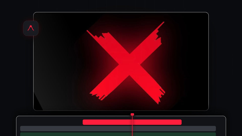 Glowing red brush stroke cross on a black background, the MrBeast elimination animation made in Premiere Pro