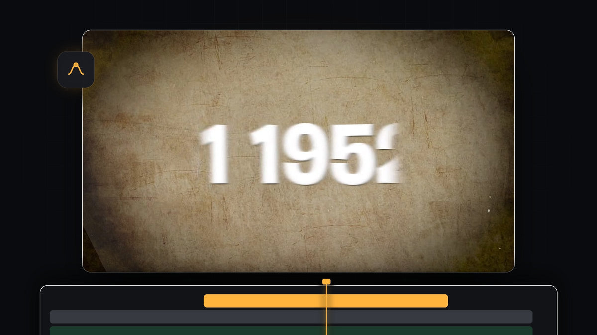 Motion blurred years scrolling across an old paper texture, the timeline scrolling animation in Premiere Pro