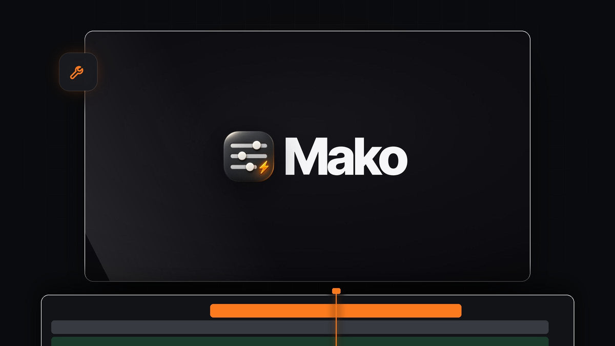 The Mako logo for Premiere Pro, a slider icon with a lightning bolt, on a dark background