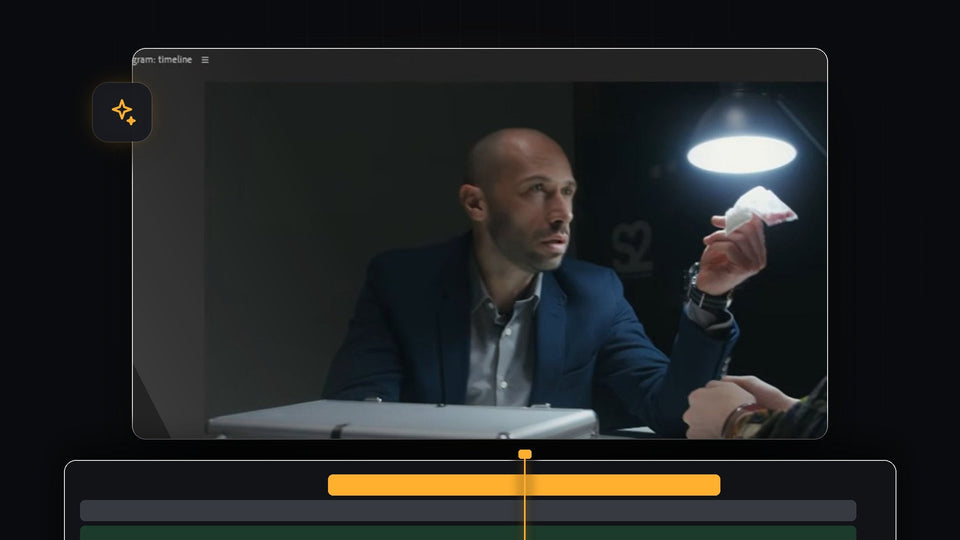 Close-up of a man in a dark room framed tightly for a zoom cut effect in Premiere Pro