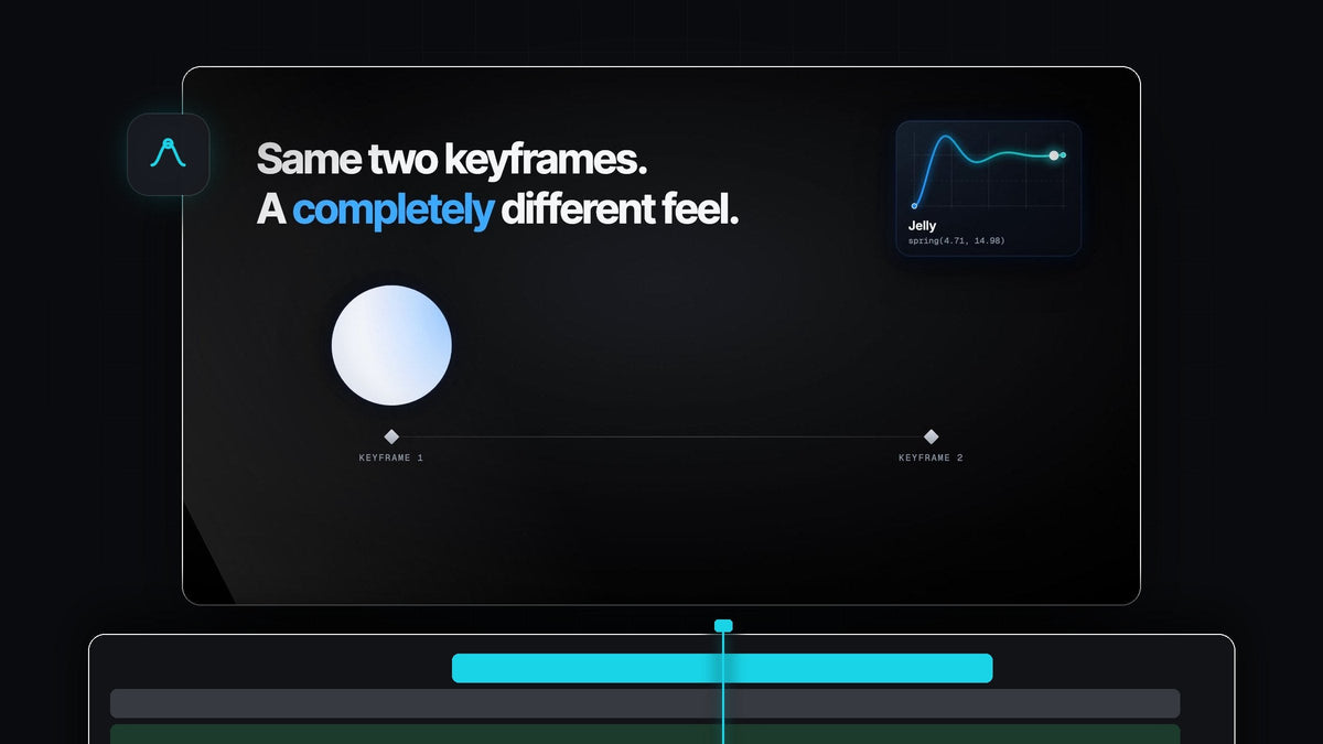 Two keyframes and a Jelly spring easing curve from the EaseFlow plugin for Premiere Pro