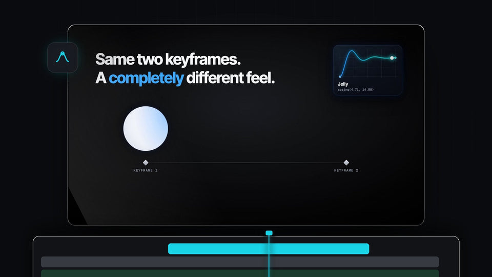 Two keyframes and a Jelly spring easing curve from the EaseFlow plugin for Premiere Pro