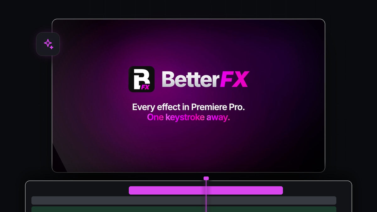 BetterFX search bar over the Premiere Pro Program Monitor with Lumetri Color highlighted for the letters lum
