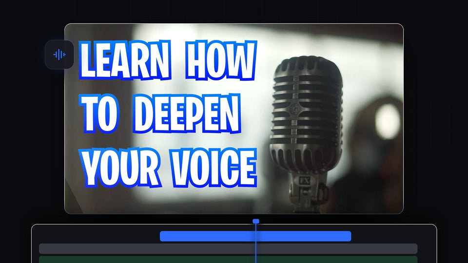 A vintage studio microphone with the text Learn how to deepen your voice