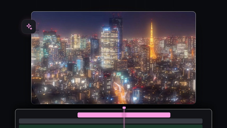 Night city skyline with a soft dreamy glow around the lights, made in Premiere Pro