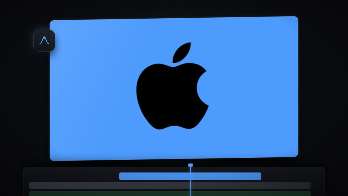 Black icon on a blue background in the Premiere Pro Program Monitor, used for the floating icon effect