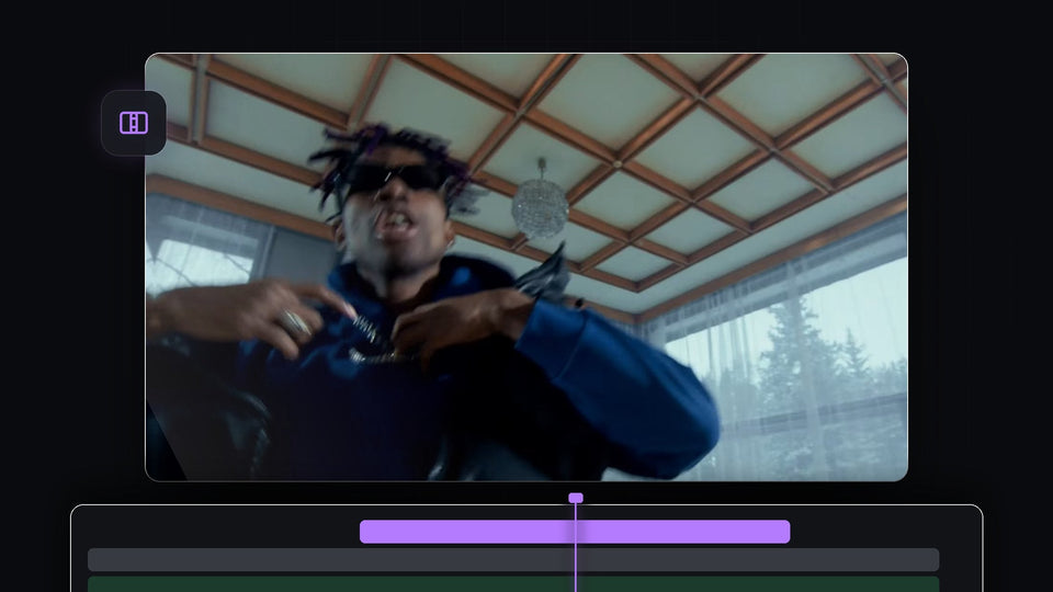 Rapper in sunglasses in a motion blurred flutter cut frame in Premiere Pro