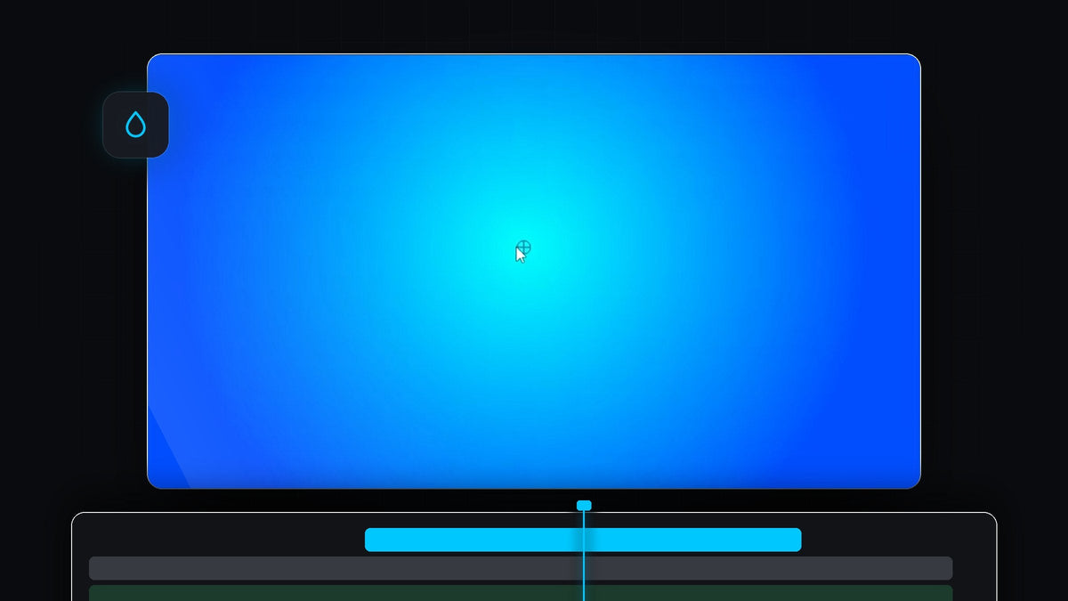Radial gradient background fading from bright cyan to deep blue, made with the Ramp effect in Premiere Pro