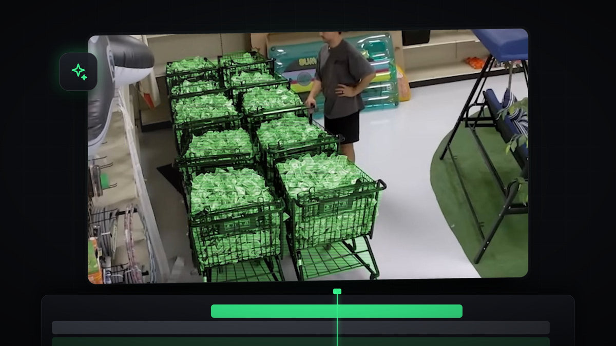 Shopping carts of cash glowing green with a hologram highlight effect made in Premiere Pro