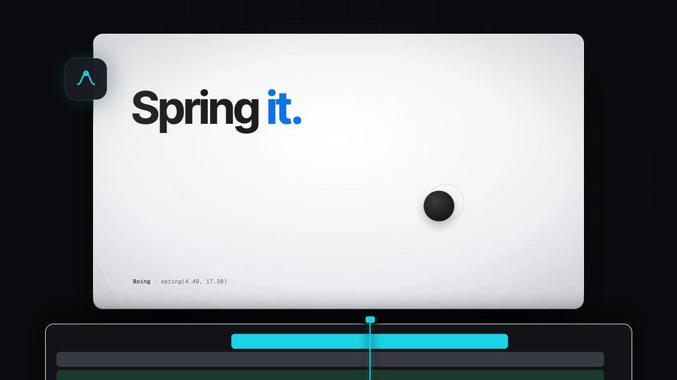 The words Spring it with a black ball settling on a light background, from the EaseFlow launch film
