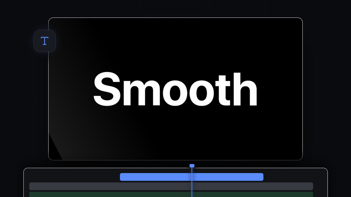 Large white Smooth title text on a black background, a smooth text animation in Premiere Pro