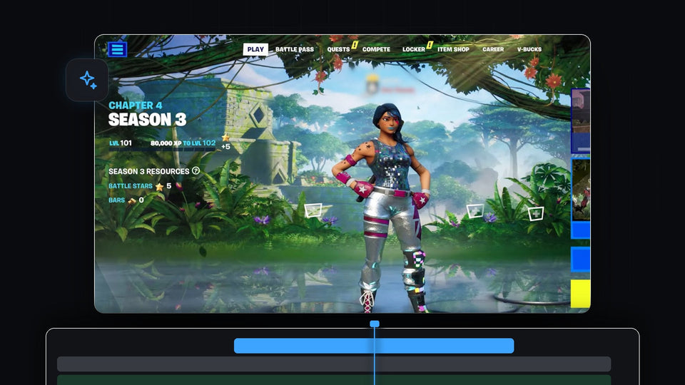 A video game character on a jungle menu screen, ready for a stretched effect in Premiere Pro