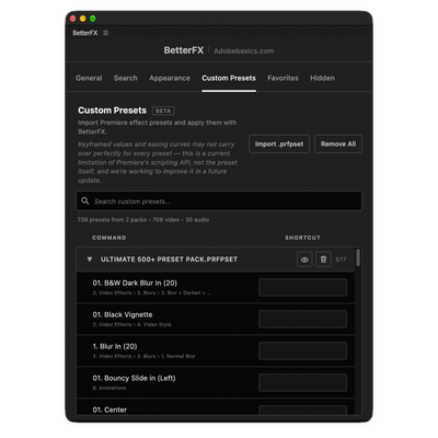 BetterFX – All Your Effects. One Shortcut.