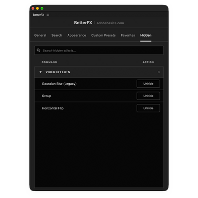 BetterFX – All Your Effects. One Shortcut.