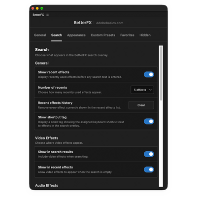 BetterFX – All Your Effects. One Shortcut.
